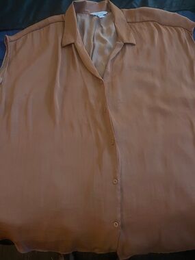 Nine West Rust-Tone Button-Front Blouse